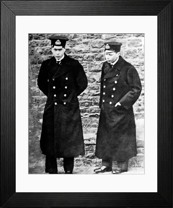 Framed Print : Prince Edward and Prince Albert dressed as a Naval Cadets