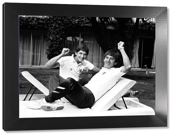 England footballers Gary Lineker (left) and Peter Beardsley at the team base in Mexico