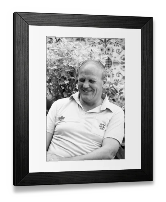 Framed Print : England manager Ron Greenwood in relaxed mood at the team hotel during the 1982 World Cup