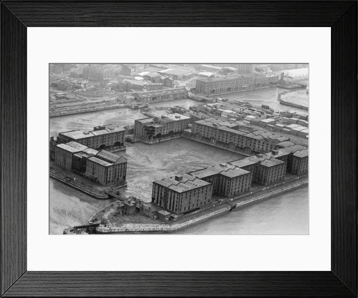Framed Print : Aerial view of Liverpool Docks 17th August 1980 Framed Print : Aerial view of Liverpool Docks 17th August 1980