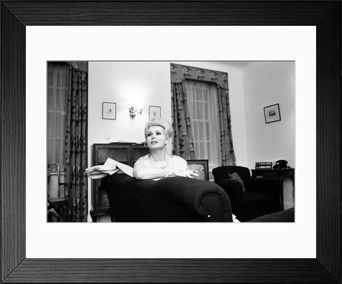 Framed Print : Actress Zsa Zsa Gabor pictured at a West London Hotel, Saturday 12th March 1966