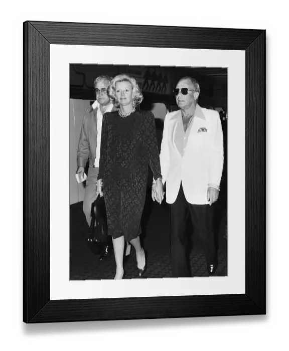 Framed Print : Frank Sinatra Actor and Singer with his wife Barbara Sinatra leaving Heathrow Airport by