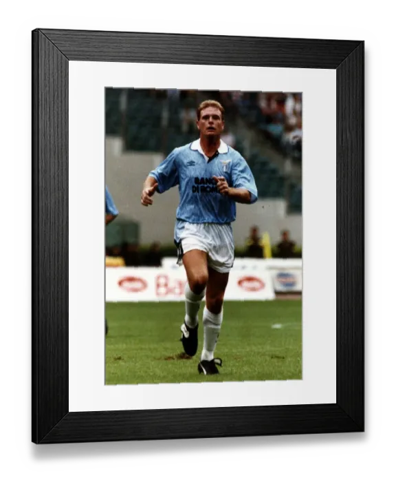 Framed Print : Paul Gascoigne in action for Italian club side Lazio. 20th May 1993