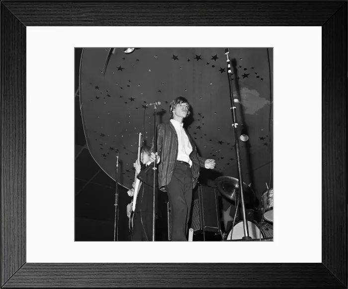 Framed Print : The Rolling Stones perform on stage at the Imperial Ballroom in Nelson Lancashire Framed Print : The Rolling Stones perform on stage at the Imperial Ballroom in Nelson Lancashire