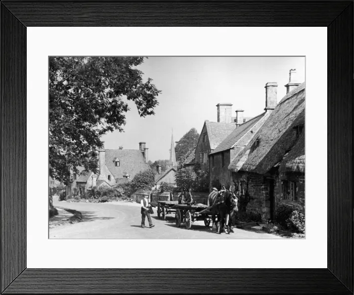 Framed Print : Man with his horse and cart on a country road in the Cotswold village of Stanton Framed Print : Man with his horse and cart on a country road in the Cotswold village of Stanton