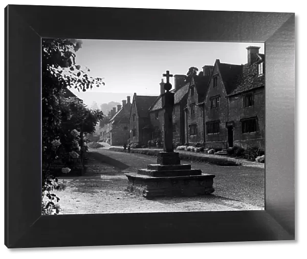 View of the Cotswolds village of Stanton, Gloucestershire. Circa 1935