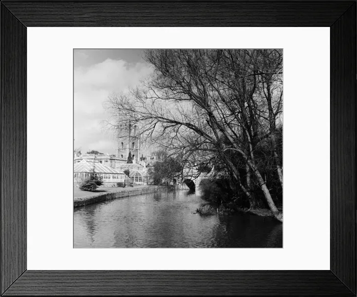 Framed Print : View of Magdalen Tower and bridge in Oxford. 2nd March 1953 Framed Print : View of Magdalen Tower and bridge in Oxford. 2nd March 1953