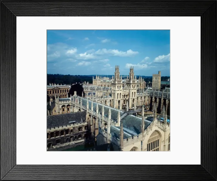 Framed Print : An aerial view of All Souls College in Oxford, 1973