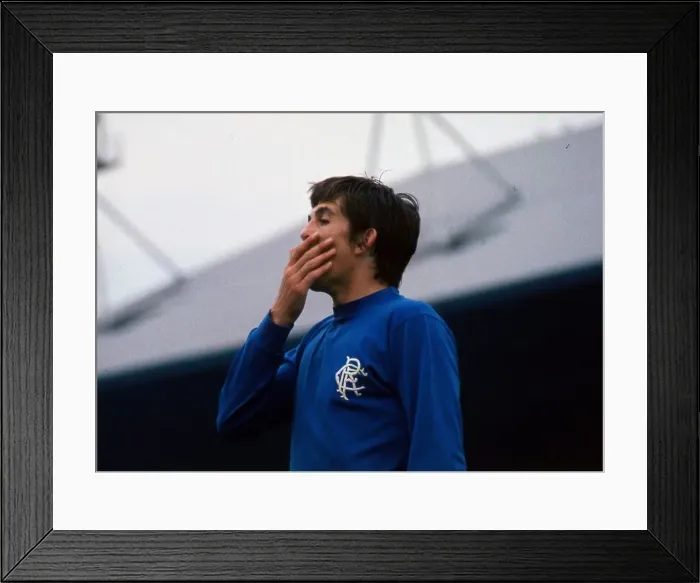 Framed Print : Tom Forsyth of Rangers during his sides match against rivals Celtic in the Old Firm