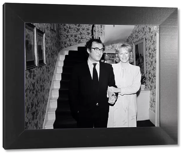 Playwright Harold Pinter and author Lady Antonia Fraser pictured together in the hallway