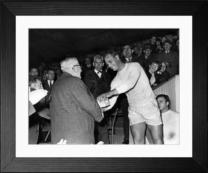 Framed Print : trophy as player manager of Hereford United at the second leg of the cup final at Ninian Framed Print : trophy as player manager of Hereford United at the second leg of the cup final at Ninian