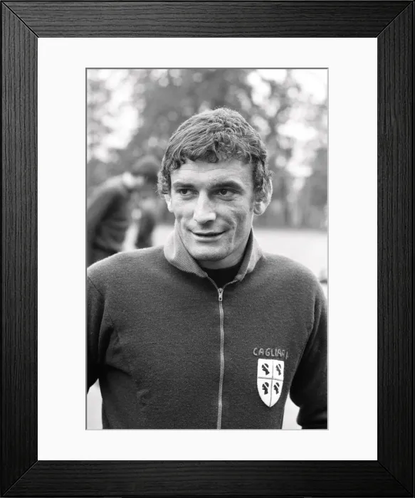 Framed Print : Italian striker Luigi Riva who plays for Sardinian club side Cagliari Framed Print : Italian striker Luigi Riva who plays for Sardinian club side Cagliari