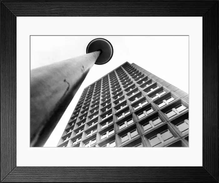 Framed Print : The Towering Bewick House high rise flats in Newcastle 2 April 1971 Framed Print : The Towering Bewick House high rise flats in Newcastle 2 April 1971