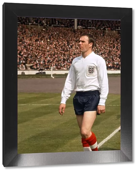 Ray Wilson of England walks out on to the pitch at Wembley Stadium May 1963