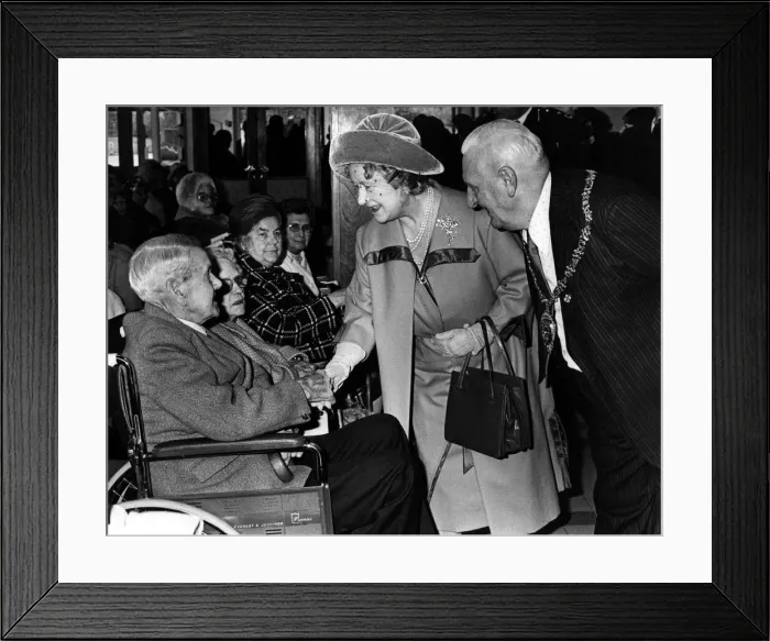 Framed Print : Queen Elizabeth the Queen Mother North East Visits Queen Elizabeth Framed Print : Queen Elizabeth the Queen Mother North East Visits Queen Elizabeth