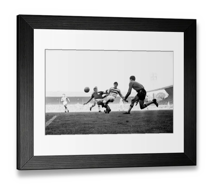 Framed Print : Division One. Liverpool 1 v West Ham 2 Roger Hunt watches Martin Peters Framed Print : Division One. Liverpool 1 v West Ham 2 Roger Hunt watches Martin Peters