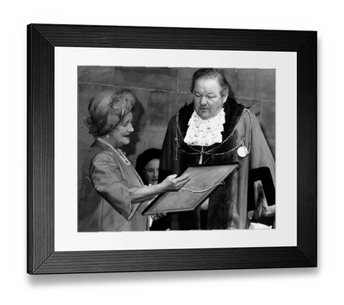 Framed Print : Queen Elizabeth the Queen Mother North East Visits Queen Elizabeth Framed Print : Queen Elizabeth the Queen Mother North East Visits Queen Elizabeth