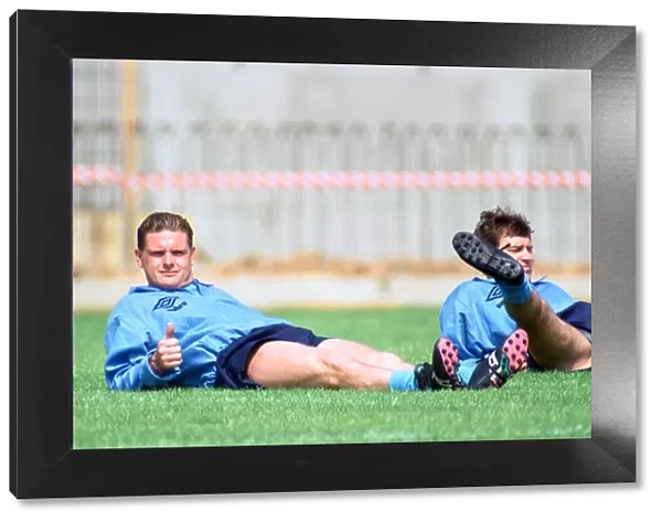 1990 World Cup Finals in Italy. England footballer Paul Gascoigne in relaxed mood