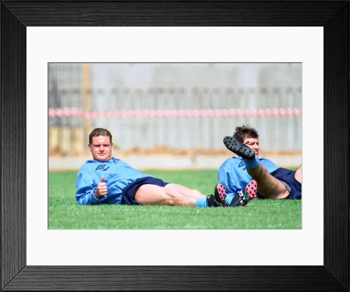 Framed Print : 1990 World Cup Finals in Italy. England footballer Paul Gascoigne in relaxed mood