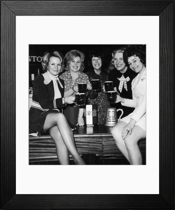 Framed Print : Five barmaids who were chose at the Bristol Area final for the Daily Mirror Bairmaid of Framed Print : Five barmaids who were chose at the Bristol Area final for the Daily Mirror Bairmaid of