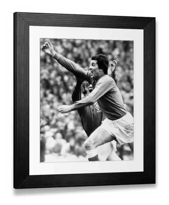 Framed Print : Tom Forsyth of Rangers celebrates after scoring the second goal of their 3-2 victory over Framed Print : Tom Forsyth of Rangers celebrates after scoring the second goal of their 3-2 victory over