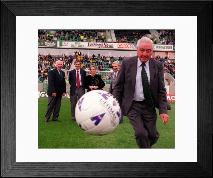 Framed Print : Opening of the Famous Five Stand at Easter Road before the match between Hibernian Framed Print : Opening of the Famous Five Stand at Easter Road before the match between Hibernian