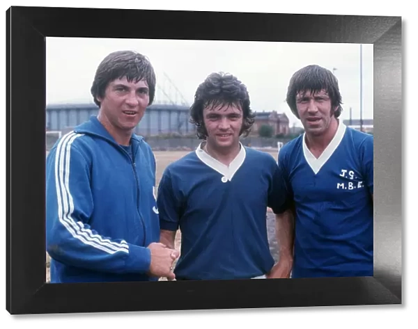 Rangers footballers Tom Forsyth, Davie Cooper and John Greig. Circa 1980