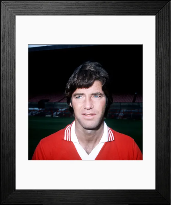 Framed Print : Martin Buchan Manchester United football Circa 1975 Framed Print : Martin Buchan Manchester United football Circa 1975