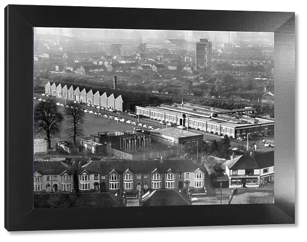 Aerial view of the Morris Engines factory, Courthouse Green, Coventry