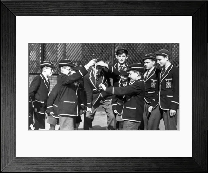 Framed Print : Boys from St Illtyds School in Cardiff, playing conkers Colin Brett, left Framed Print : Boys from St Illtyds School in Cardiff, playing conkers Colin Brett, left