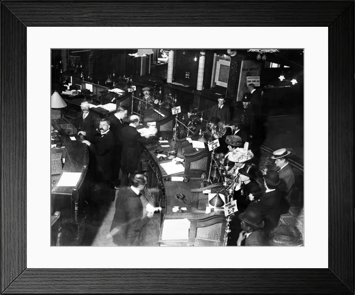Framed Print : Banks Birkbeck Bank cashiers 1911 Framed Print : Banks Birkbeck Bank cashiers 1911