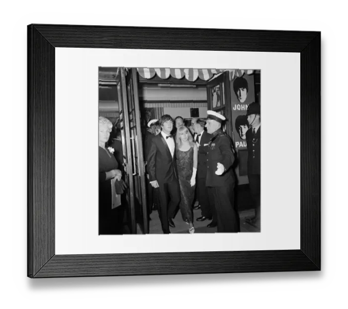 Framed Print : The Beatles A Hard Days Night royal film premiere at the London Pavillion Theatre in