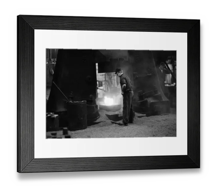 Framed Print : Workers at English Steel Corporation steelworks. 2nd October 1967