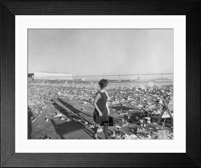 Framed Print : San Francisco airport after 1000 Beatles fans came to see them touch down for the start Framed Print : San Francisco airport after 1000 Beatles fans came to see them touch down for the start