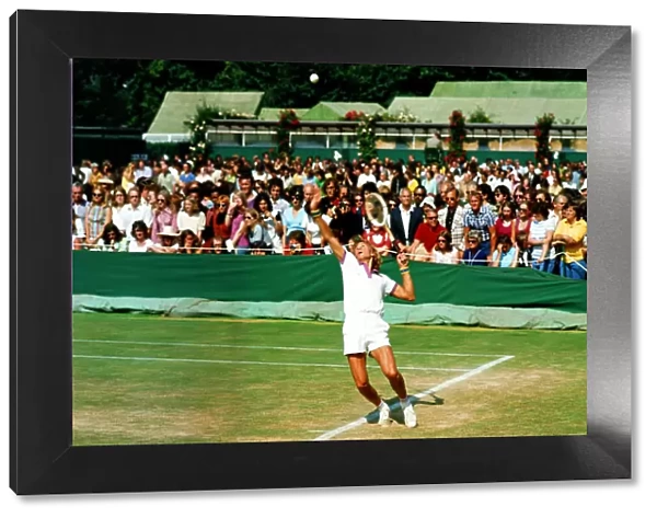 Bjorn Borg serving at Wimbledon 1973. Local Caption watscan - 19  /  04  /  2010