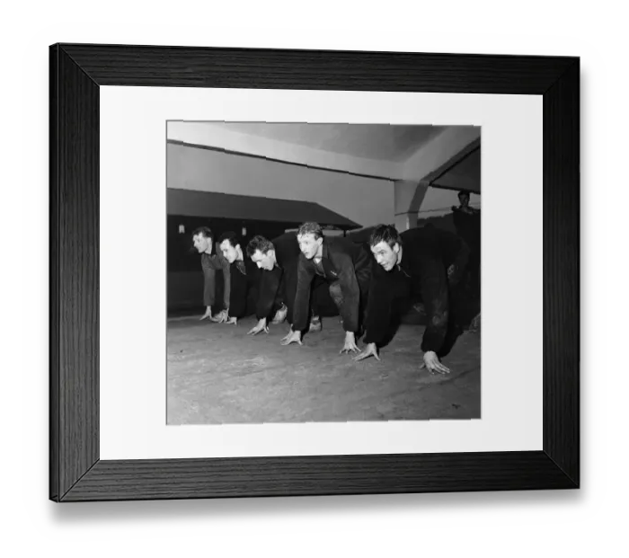 Framed Print : Denis Law training with his Huddersfield teammates before their upcoming FA Cup tie Framed Print : Denis Law training with his Huddersfield teammates before their upcoming FA Cup tie
