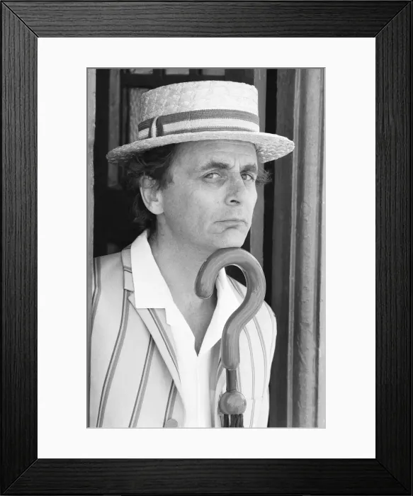 Framed Print : Sylvester McCoy as Doctor Who seen here filming at the Majestic Holiday Camp on Barry