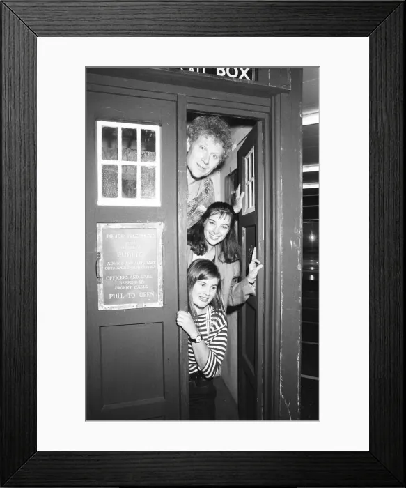 Framed Print : Colin Baker who plays the 6th Doctor Who is seen here with his assistants Peri Framed Print : Colin Baker who plays the 6th Doctor Who is seen here with his assistants Peri
