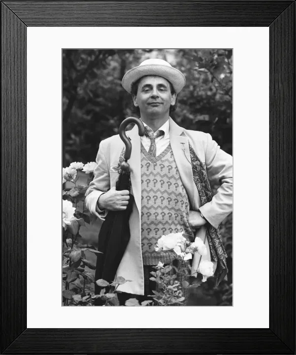 Framed Print : Dr Who alias Sylvestor McCoy seen here at a press conference to promote the new series