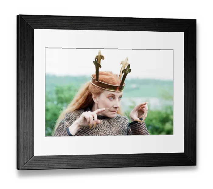 Framed Print : Jean Marsh as Morgaine whilst on location filming for the Dr Who story Battlefield Framed Print : Jean Marsh as Morgaine whilst on location filming for the Dr Who story Battlefield