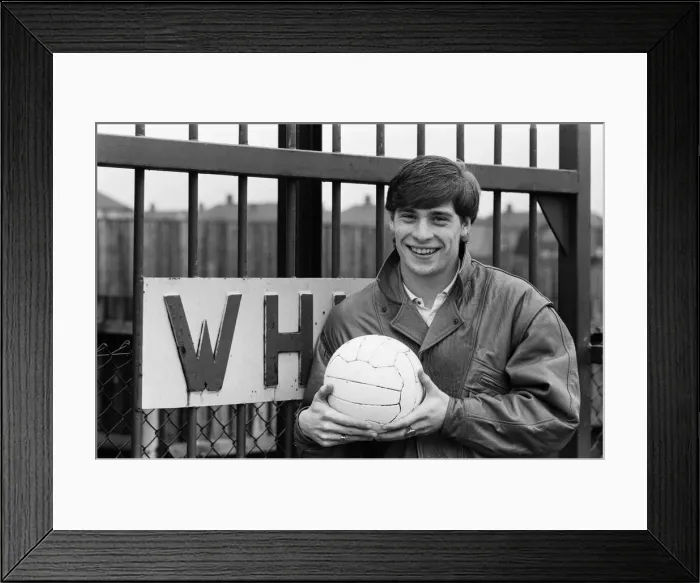 Framed Print : Tony Cottee of West Ham after scoring a hat-trick against Wimbledon. 8th March 1985 Framed Print : Tony Cottee of West Ham after scoring a hat-trick against Wimbledon. 8th March 1985