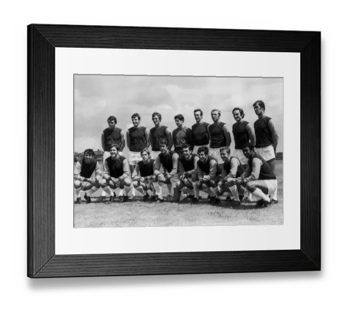 Framed Print : West Ham United line up for pre season team photograph. Back Row L-R Framed Print : West Ham United line up for pre season team photograph. Back Row L-R