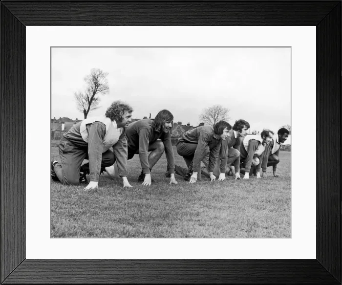 Framed Print : West Ham players get in a spot of training at their training ground at Chadwell Heath Framed Print : West Ham players get in a spot of training at their training ground at Chadwell Heath