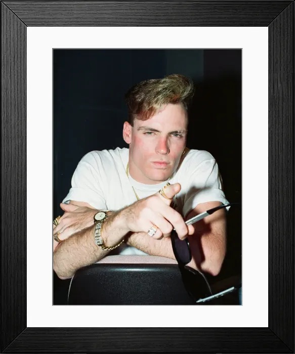 Framed Print : American rapper Vanilla Ice at the Capital Radio studio in London. 10th April 1991