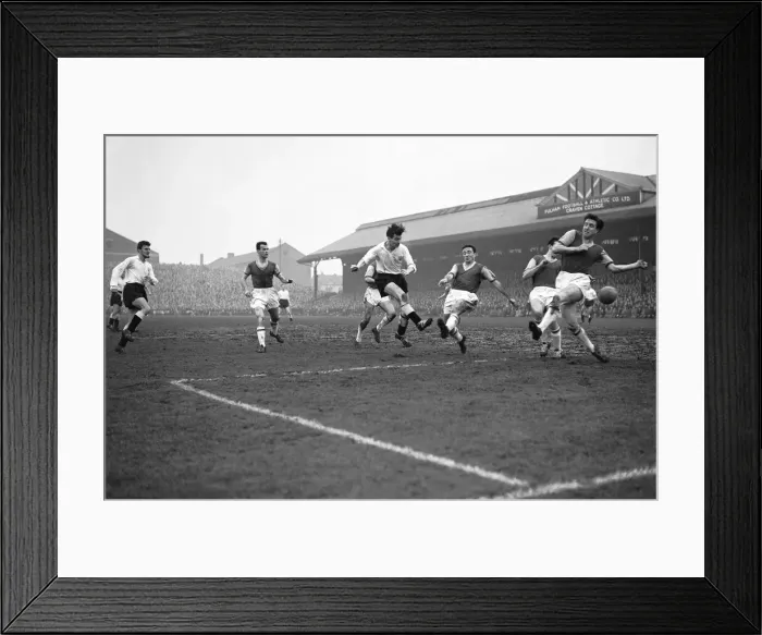 Framed Print : Division Two Fulham 2 v. West Ham 2 Jimmy Hill of Fulham (far left Framed Print : Division Two Fulham 2 v. West Ham 2 Jimmy Hill of Fulham (far left
