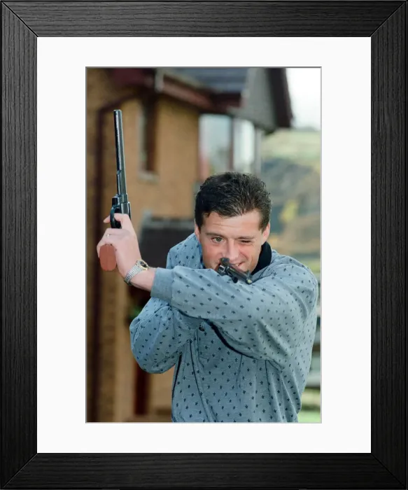 Framed Print : Oldham Athletic football player Frank Bunn who scored 6 goals in Oldham