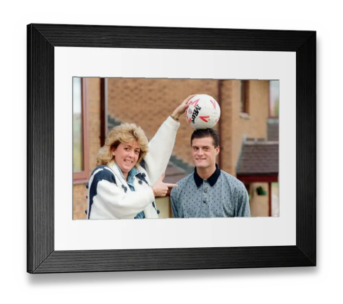 Framed Print : Oldham Athletic football player Frank Bunn who scored 6 goals in Oldham