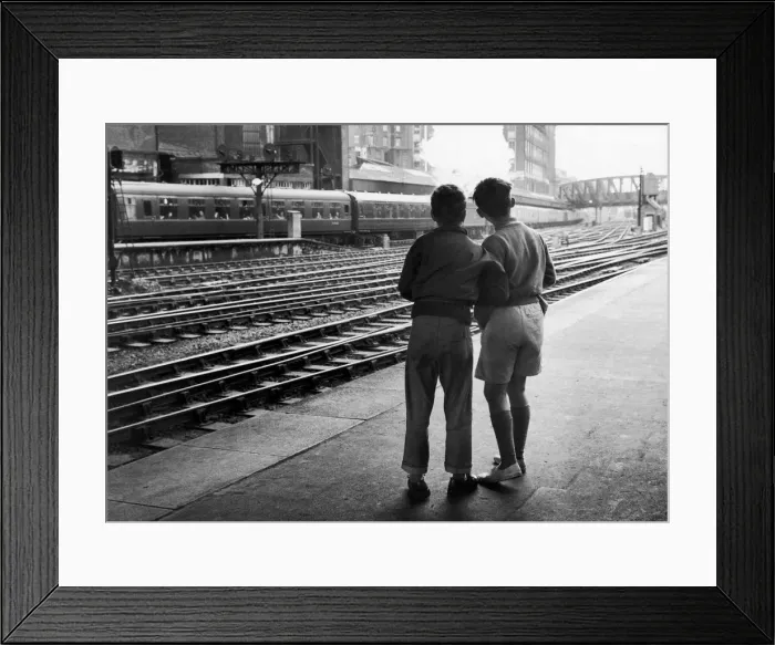 Framed Print : Young trainspotters at Paddington Station observing the locomotives. 26th May 1961 Framed Print : Young trainspotters at Paddington Station observing the locomotives. 26th May 1961
