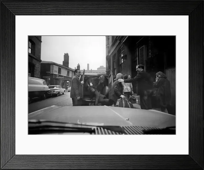 Framed Print : The Rolling Stones arriving at the Odeon Cinema in Manchester 3 October 1965 for their