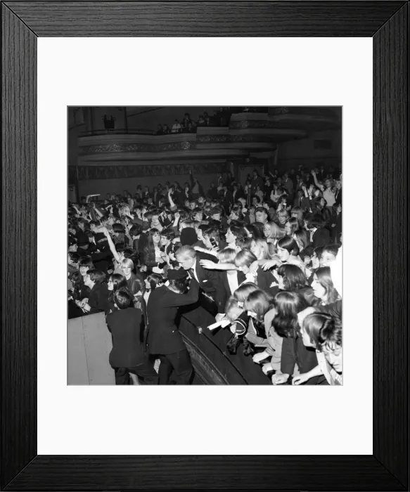 Framed Print : Rolling Stones fans at Apollo Theatre Manchester. 28 September 1966 during their tour